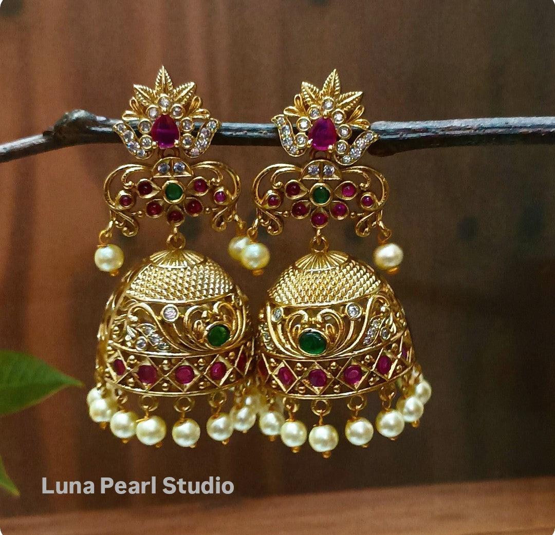 Floral Jhumka for festive look TE1001
