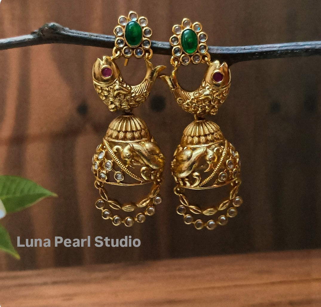 Exquisite Fish Antique Jhumka TE1002
