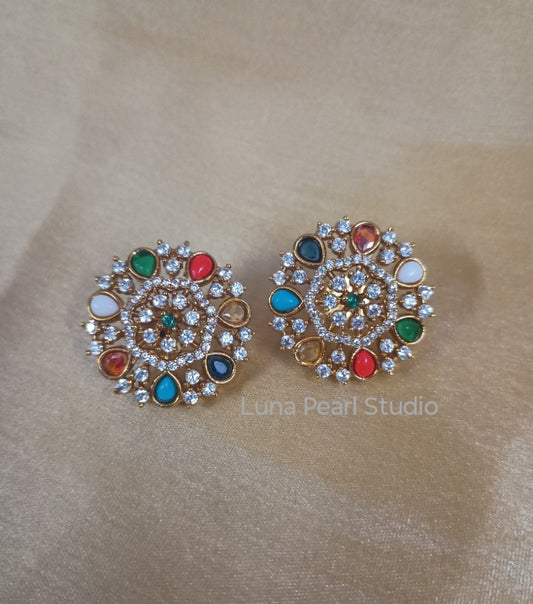 Colourful AD Eartops-studs-M1005-Minmini Collection