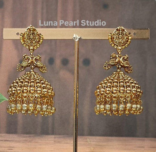 Floral Peacock jhumka Earrings JE1010