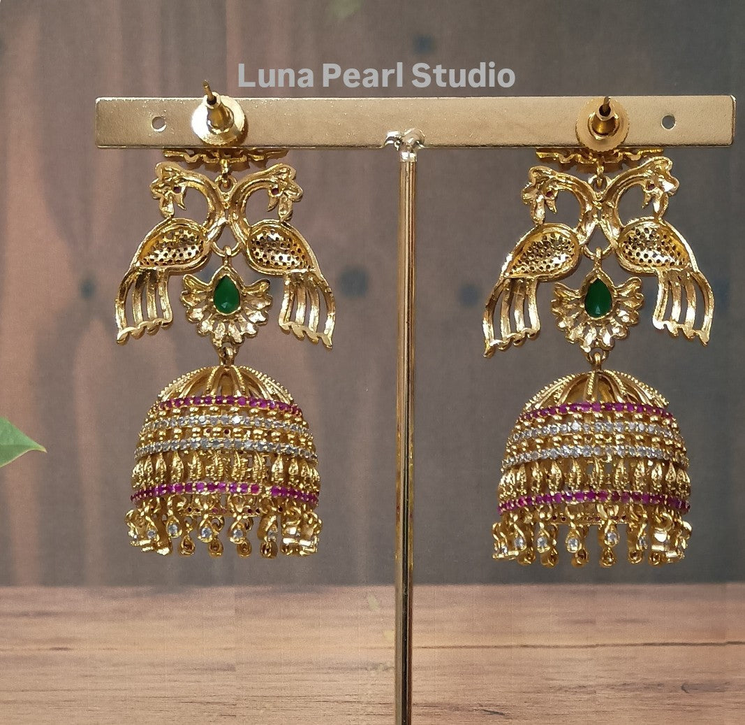 Exquisite Peacock Heavy Statement Jhumka TE1012