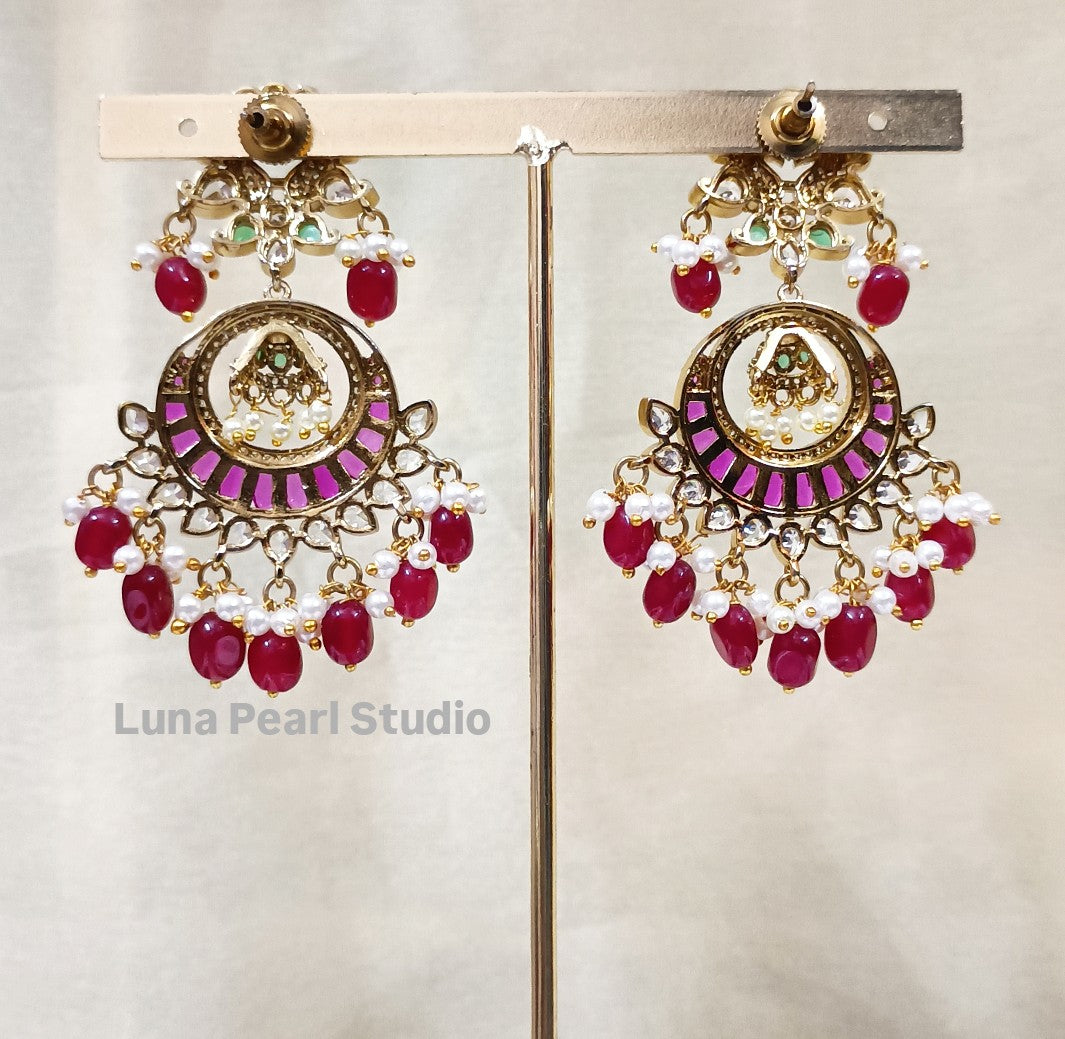 Beautiful Kemp Chandbali Earrings TE1013