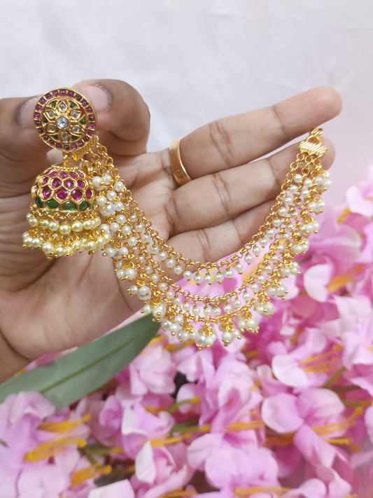 Combo offer 1- Kemp Jhumka with Earchain LP01