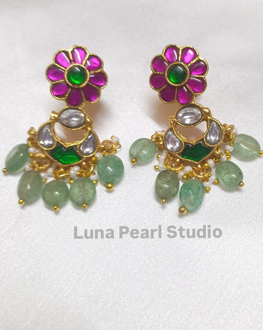 Minimal Office friendly Jadau Kundan Earrings JE1004