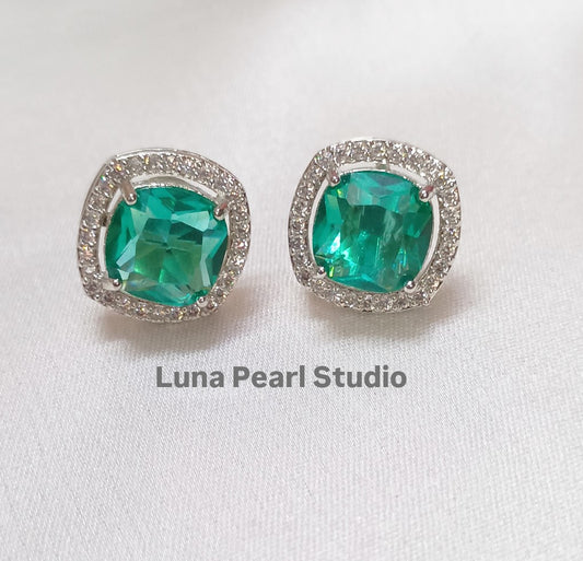 Elegant AD Sea Green Eartops M1003