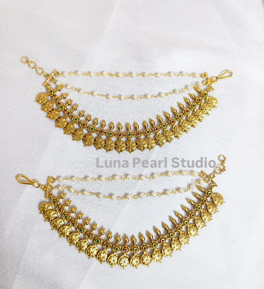 Traditional Floral Temple EarChain MC1002