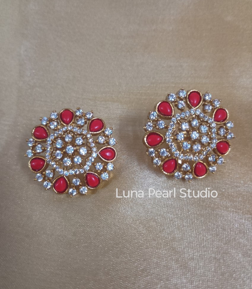 Coral AD Eartops-studs-M1004-Minmini Collection