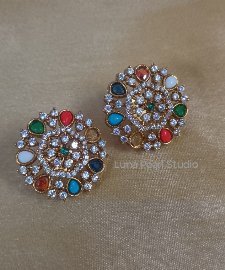 Colourful AD Eartops-studs-M1005-Minmini Collection