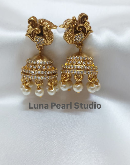Minimal Temple Jhumka Earrings TE1006