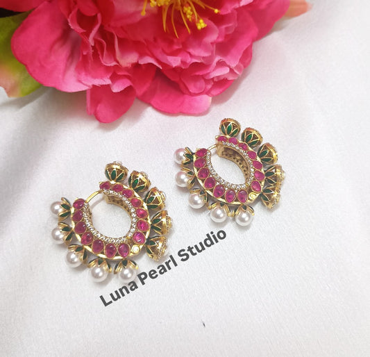 Celebrity inspired Double sided Hoop Earrings TE1008