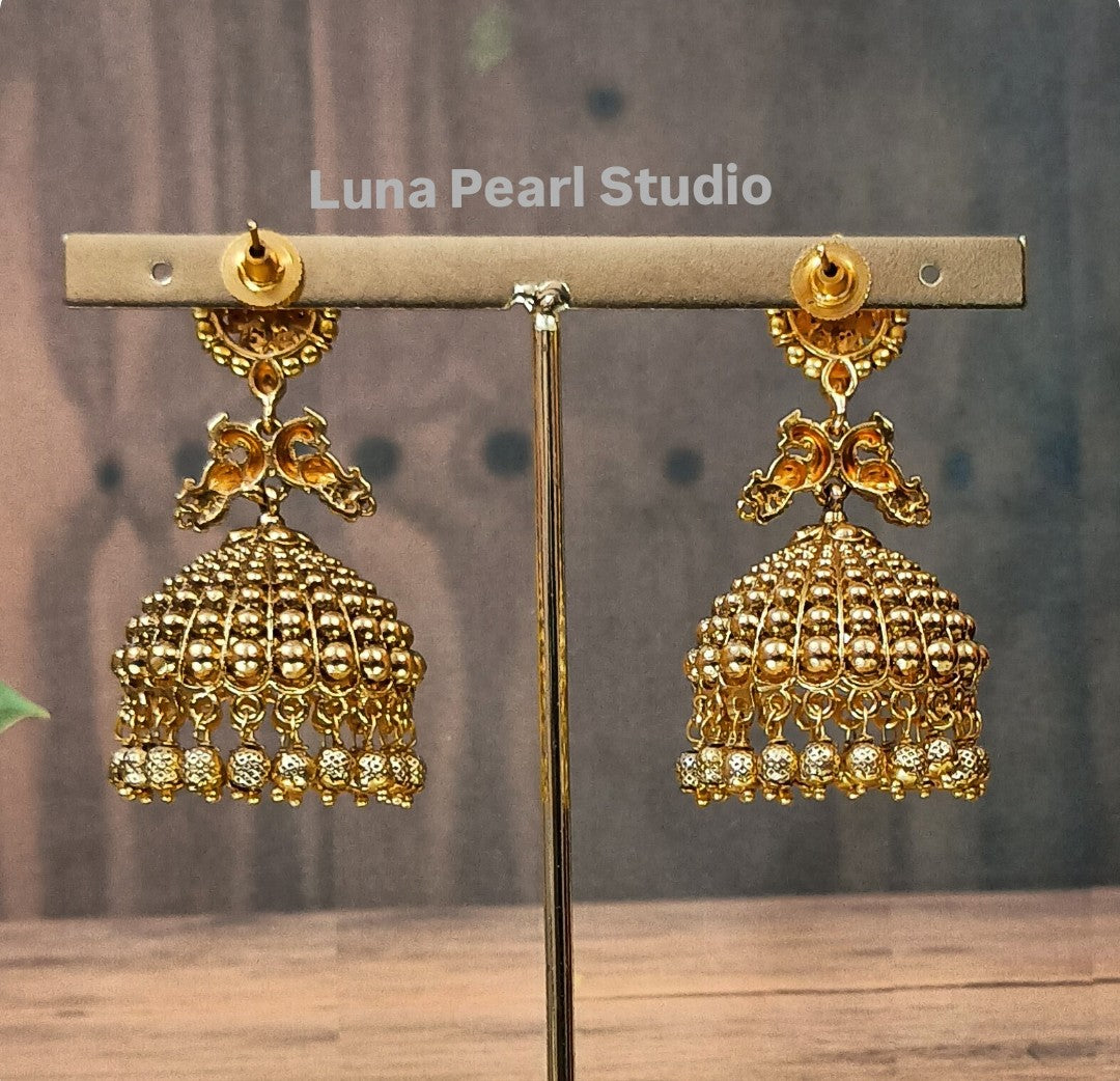 Floral Peacock jhumka Earrings JE1010