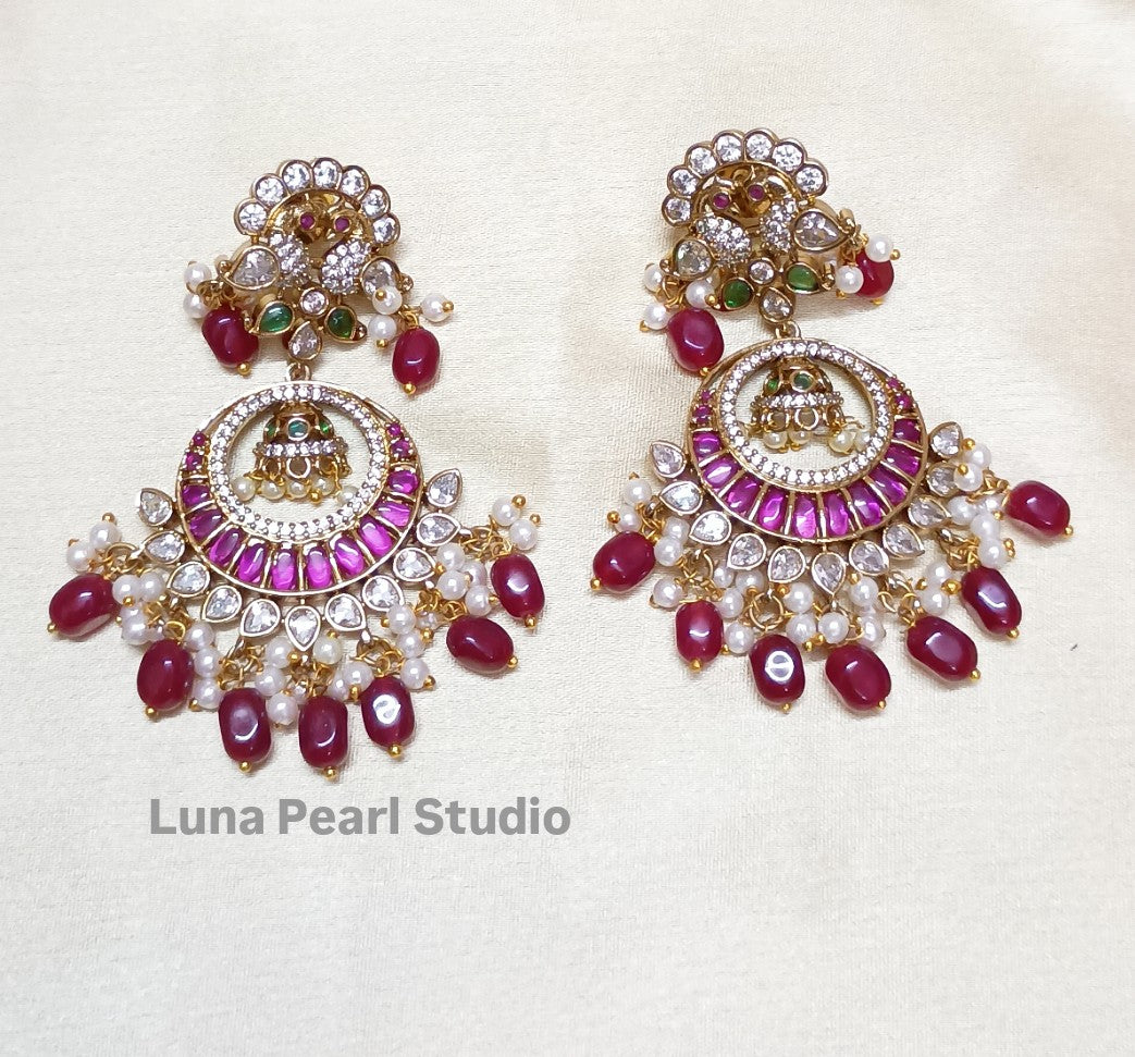 Beautiful Kemp Chandbali Earrings TE1013