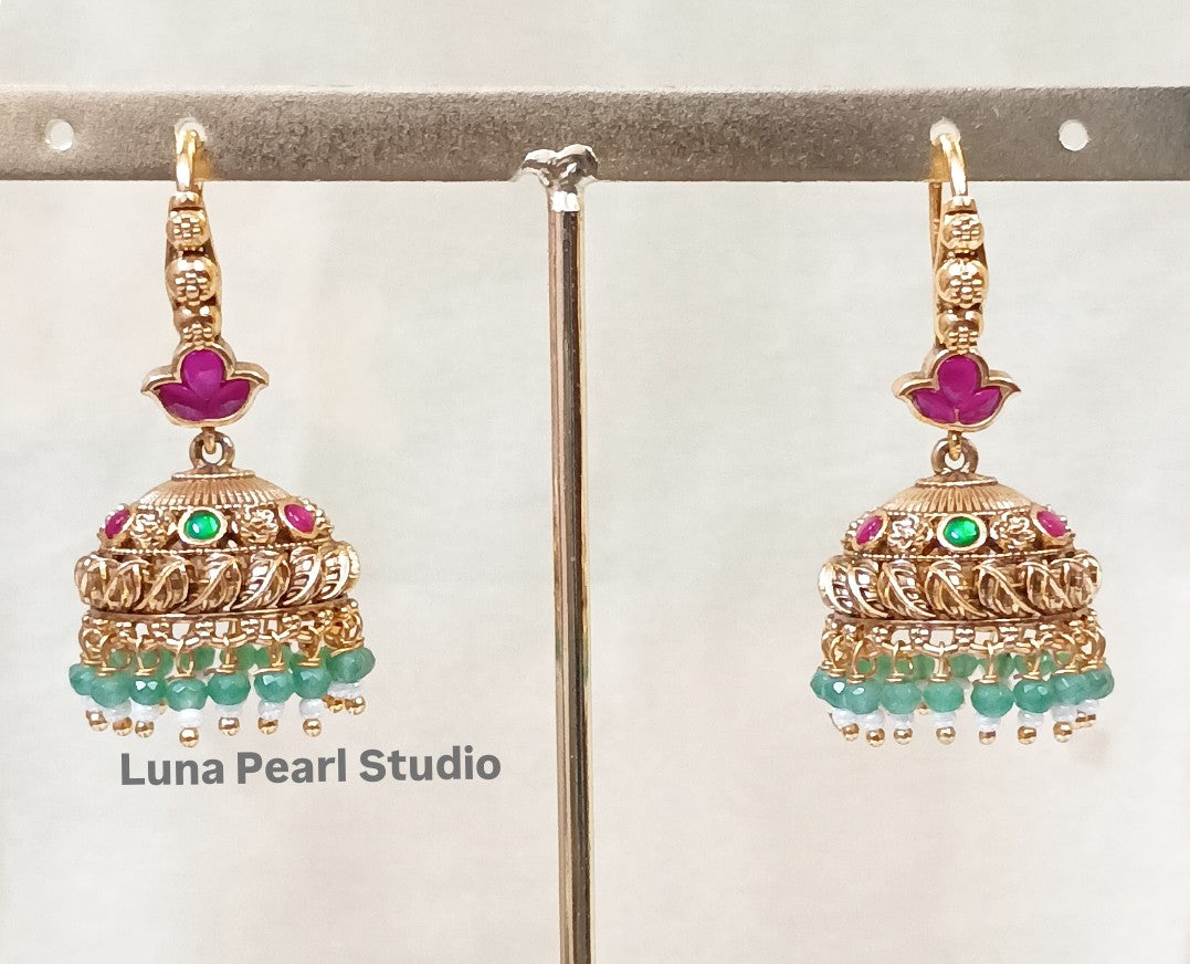 Traditional Temple Hook Jhumka Earrings TE1017