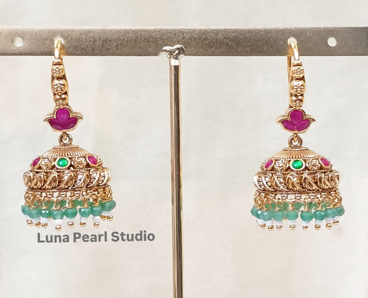 Traditional Temple Hook Jhumka Earrings TE1017
