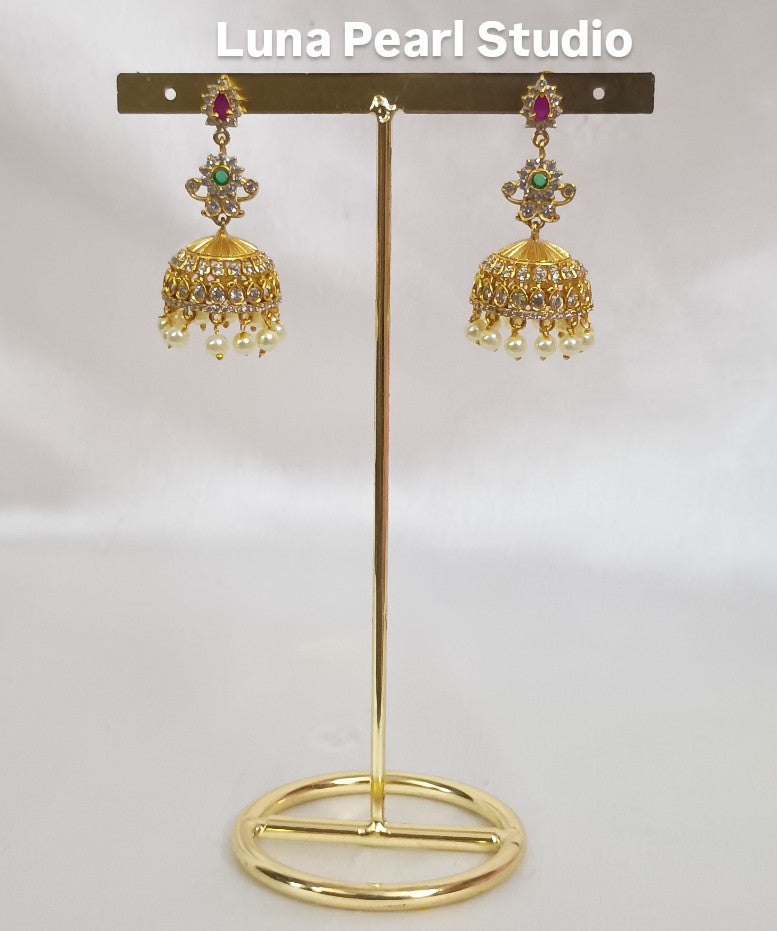 Leela Temple Jhumka Earrings -TE1032