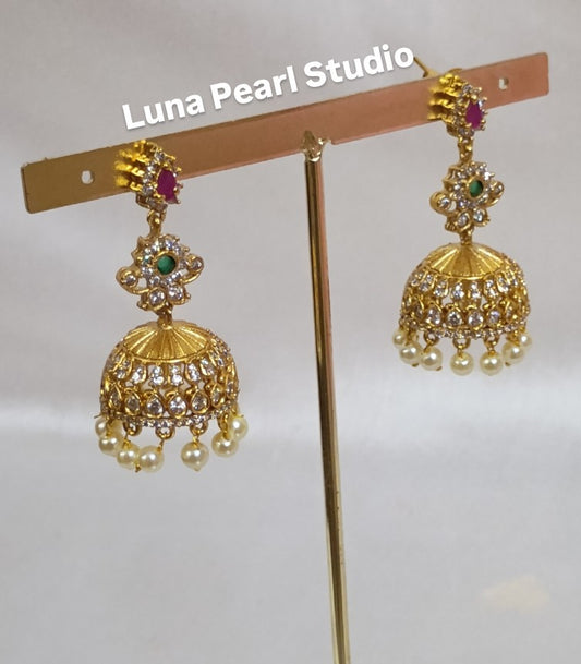 Leela Temple Jhumka Earrings -TE1032